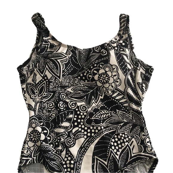 Catalina Black And White One Piece Swimsuit L - Picture 2 of 8
